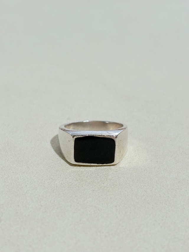 Black Enamel Signet Ring #13 -Mexico-