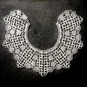 フランス 1900s リネン ポンポンデイジーとハンドワークボビンレースつけ襟 アンティーク