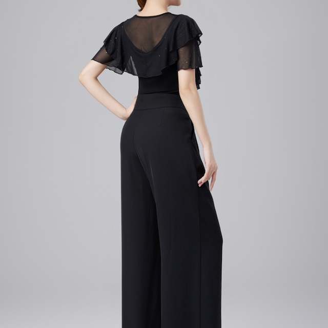 ラッフル デザイン クロップド トップス【レオタードタイプ選択可) ds1155