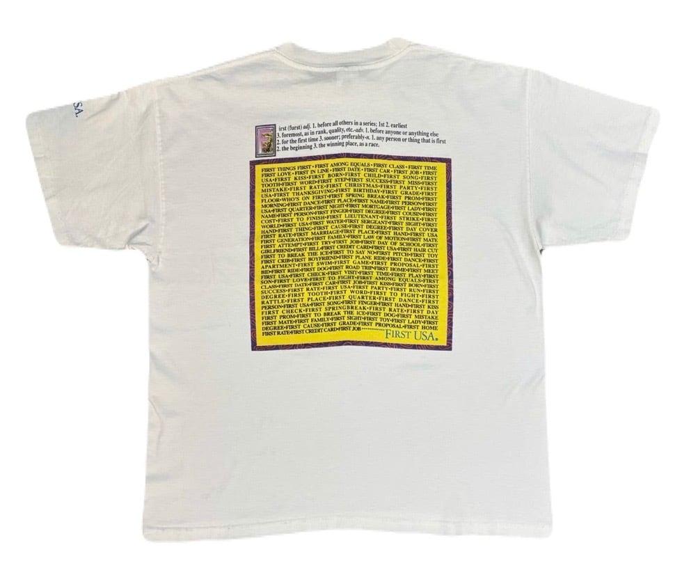 FIRST USA BANK Corporate Graphic Tee / Murina / XL