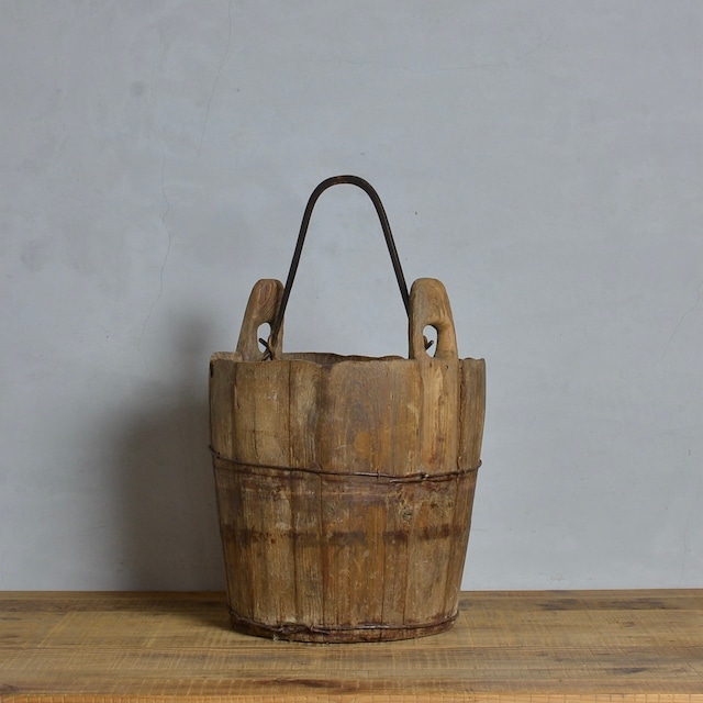 Wood Bucket / ウッドバケツ 〈 バケツ・傘立て・店舗什器 ・収納・ アンティーク・ヴィンテージ〉10202