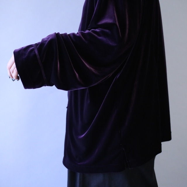 loose over silhouette violet china velours shirt