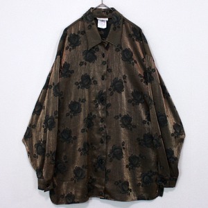 【Caka act2】Beautiful Flower Pattern Loose Metallic Shirt