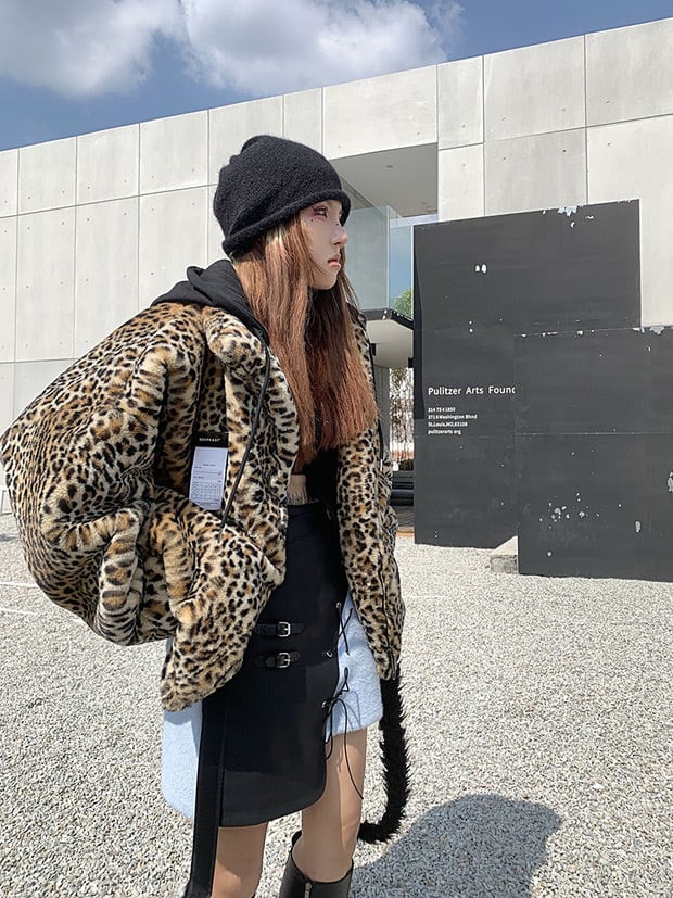レオパード ジャケット アウター ヒョウ柄 パーカー ジャケット