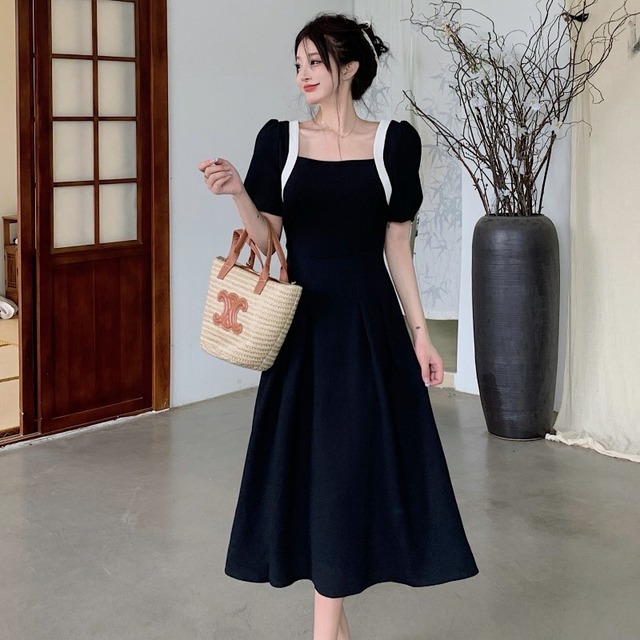 【ワンピース】大きいサイズ ワンピース レディース おしゃれ きれいめ 可愛い 春 夏 秋 ワンピース 20代 30代 40代 ロング ワンピース  韓国 ワンピース 袖あり ブラック 黒 S M L XL 2XL