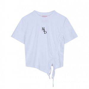 [HIGH SCHOOL DISCO] HSD SYMBOL RIBBON POINT CROP TOP WHITE 正規品 韓国ブランド 韓国ファッション Tシャツ