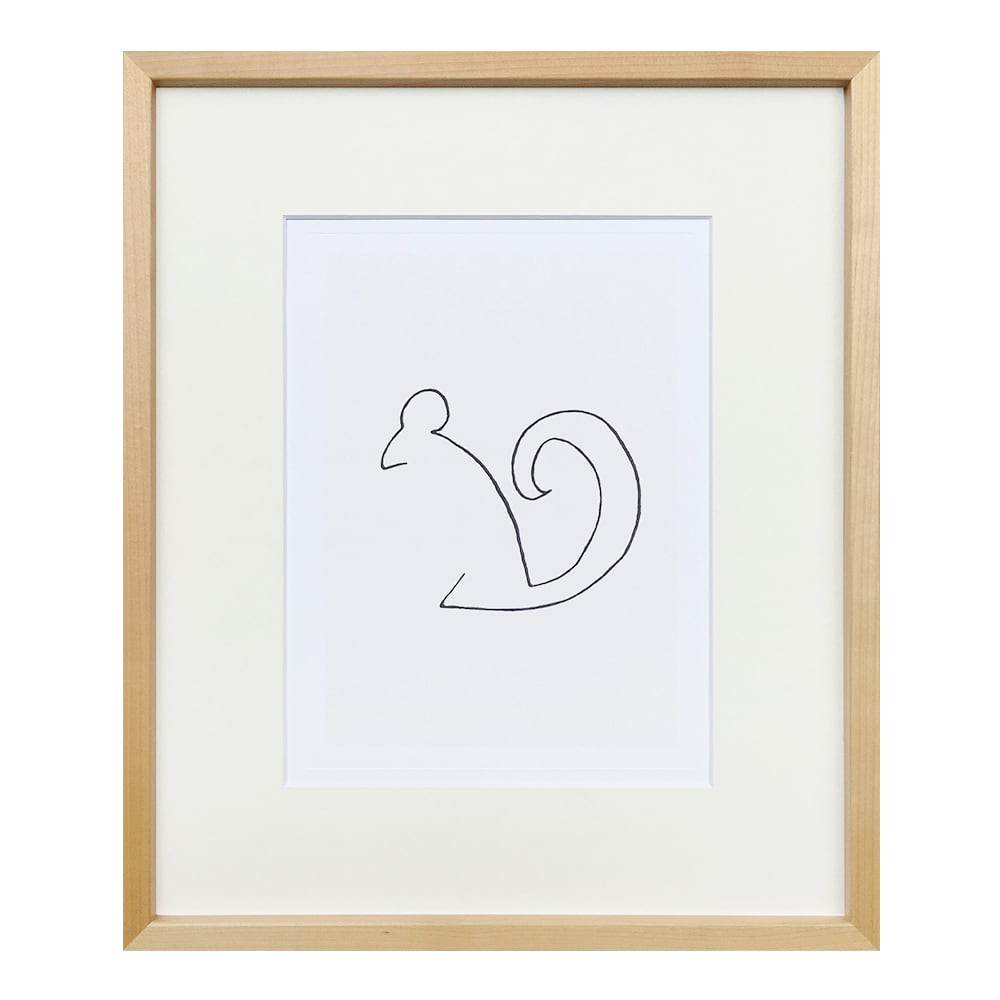 額縁付き] パブロ・ピカソ「L'Écureuil（リス）」ナチュラルフレーム