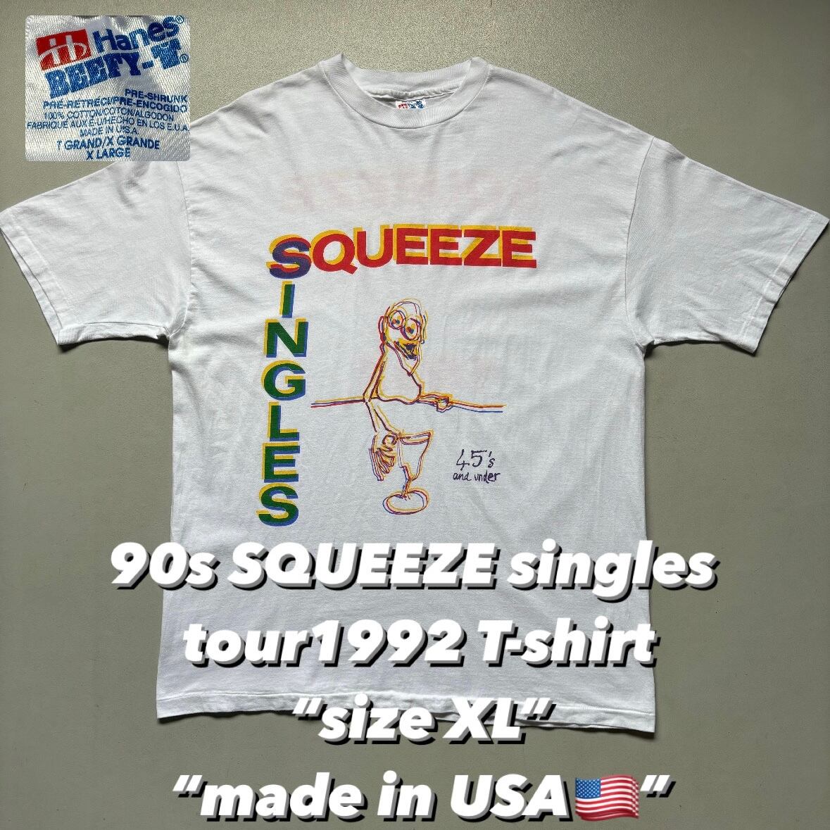 90s SQUEEZE singles tour1992 T-shirt “size XL” “made in USA 90s SQUEEZE singles tour1992 T-shirt “size XL” “made in USA