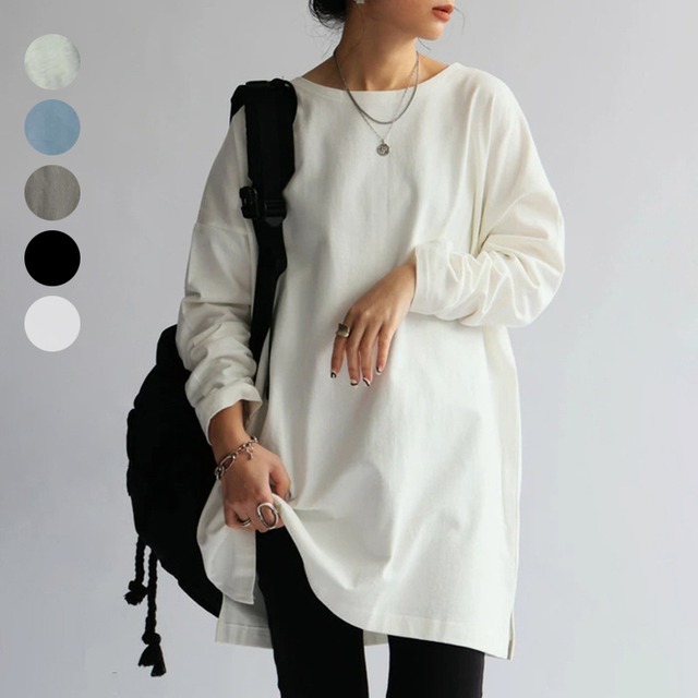 【カットソー】 カットソー レディース おしゃれ 長袖 カットソー tシャツ 春 夏 秋 20代 30代 40代 50代 レディース トップス 大人 可愛い きれいめ ホワイト 白 ブラック 黒 ヘイズブルー 青 ライトグレー グレーブラウン 茶色 M L