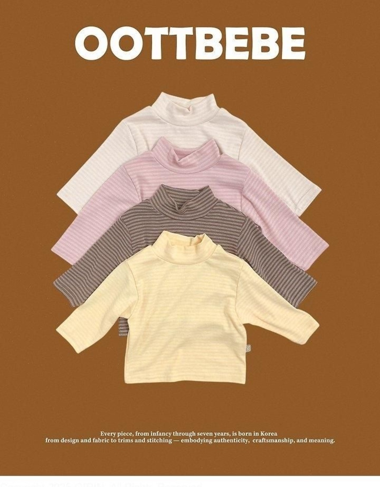 韓国子供服 / 26winter / oottbebe / もちもちタートルネックT / ベビー&キッズ / 冬服 *XS~XL*