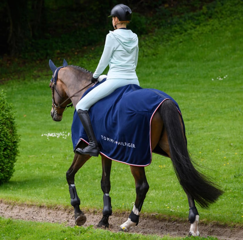 乗馬用品　トミーフィルフィガー　裏フリース　馬着　ゼッケン　イヤーネット　3点