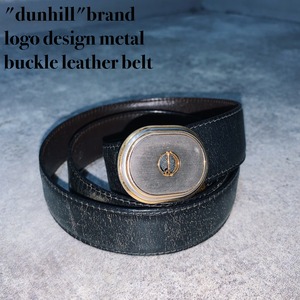 "dunhill"brand logo design metal buckle leather belt