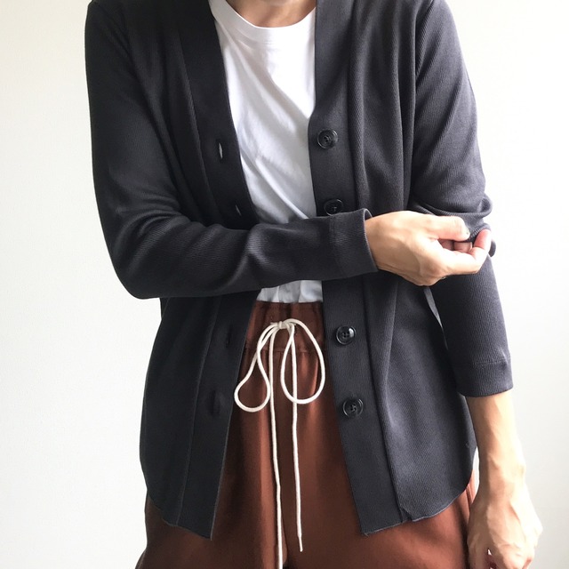 [ Luv our days ] V-neck cardigan / CHARCOAL