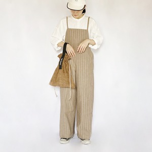 Stripe straight overalls