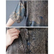 水墨画風 フレア シャツ ワンピ 30223