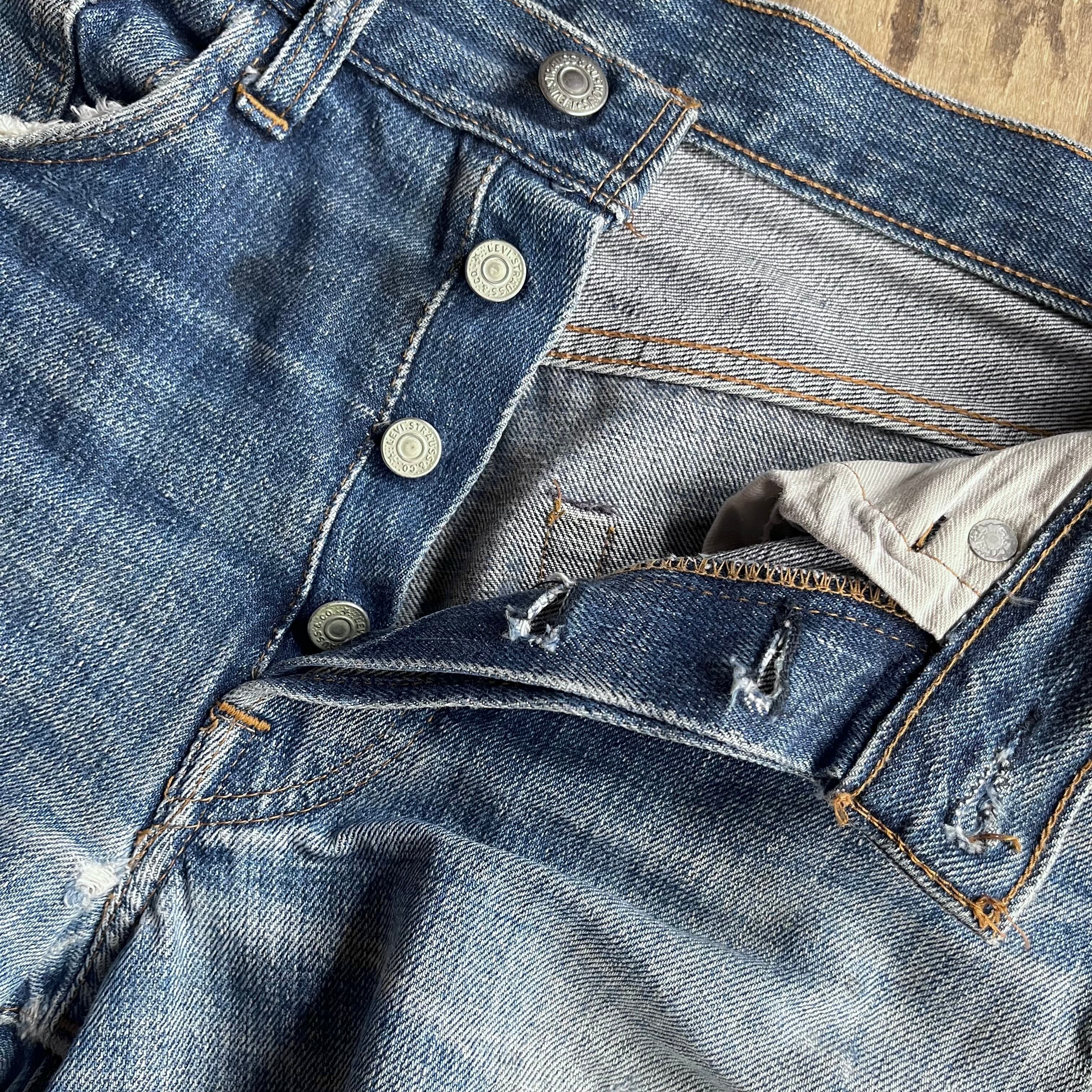 73' Levi's 501 66前期 赤耳 BORO 実寸【W27 L27】 | LITTLE GO