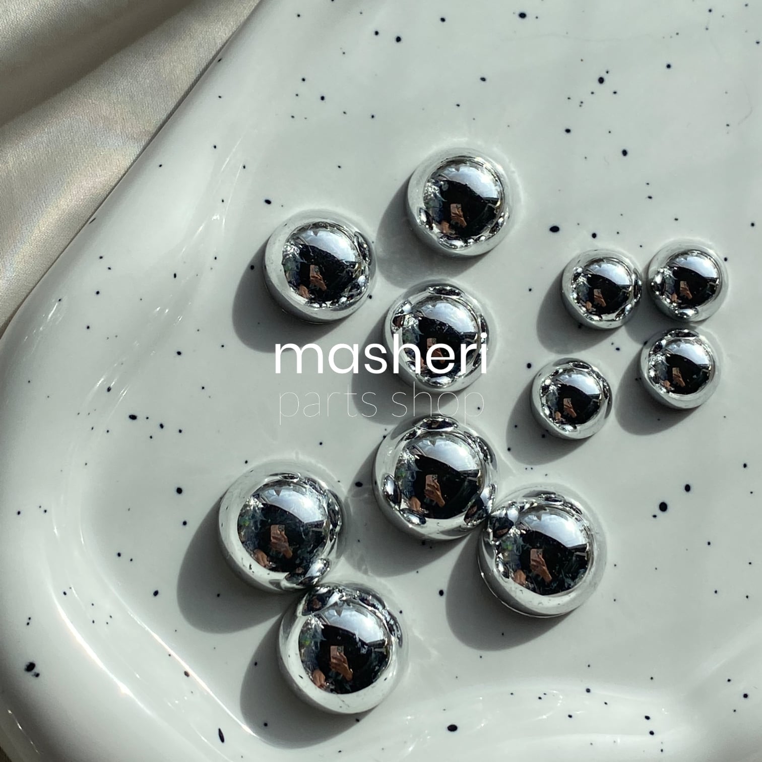 ccb半円 シルバーカボション E025 | MASHERI partsshop