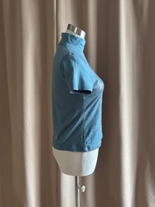 MADE IN JAPAN metallic print stretch high-neck tops-5306-7
