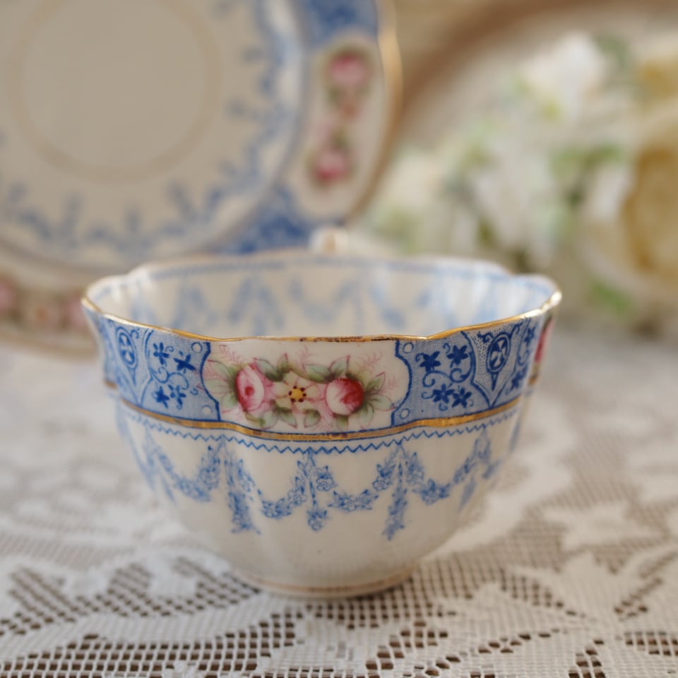 英国アンティーク ウィリアムロウ カップ＆訳ありプレート F5