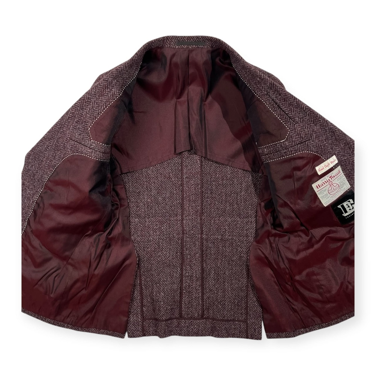 Harris Tweed ハリスツイード EXECUTIVE ヘリンボーン 2B テーラードジャケット サイズ S /パープル系/ビンテージ/男女でも