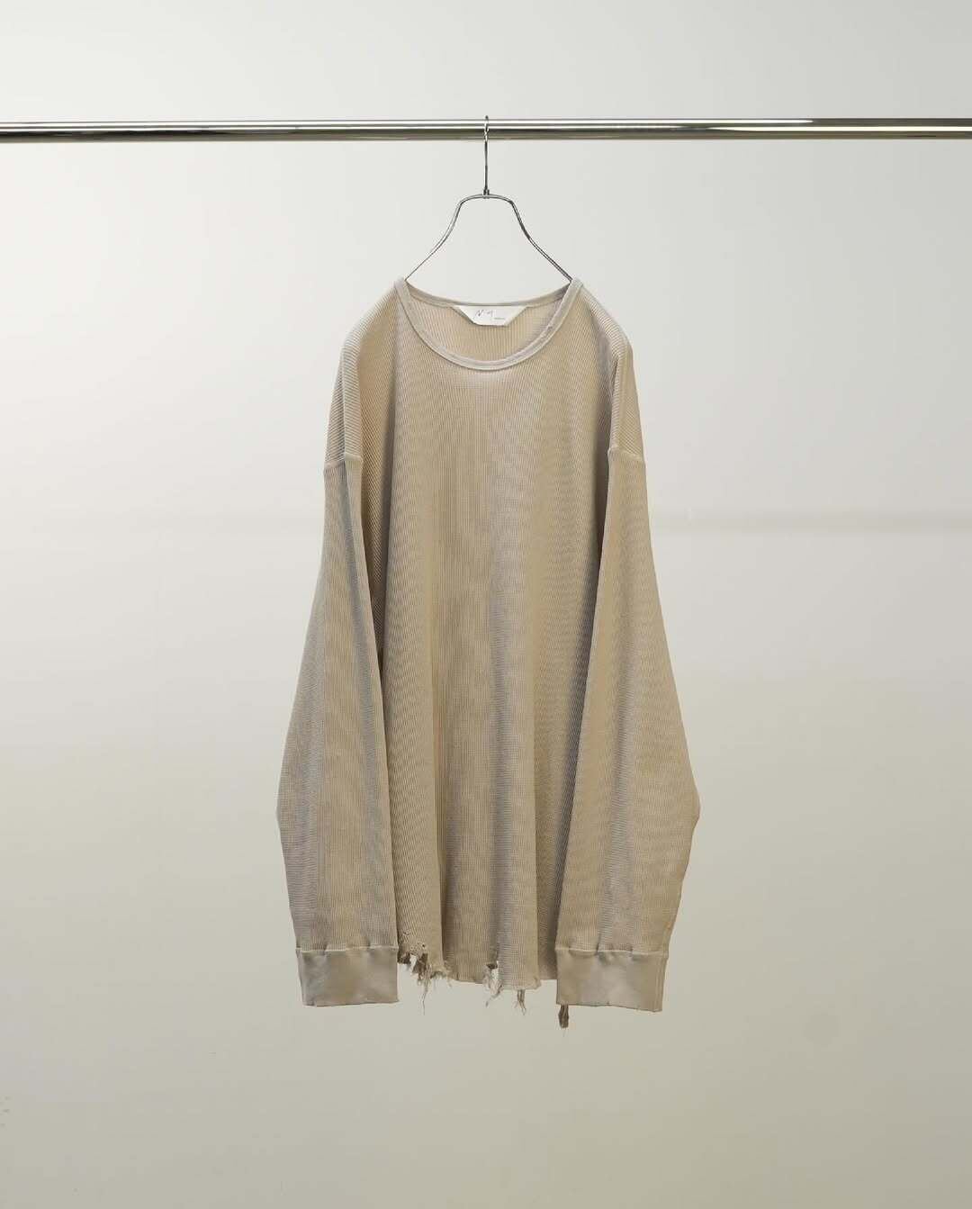 25aw ANCELLM DAMAGE WAFFLE CREW T-SHIRT