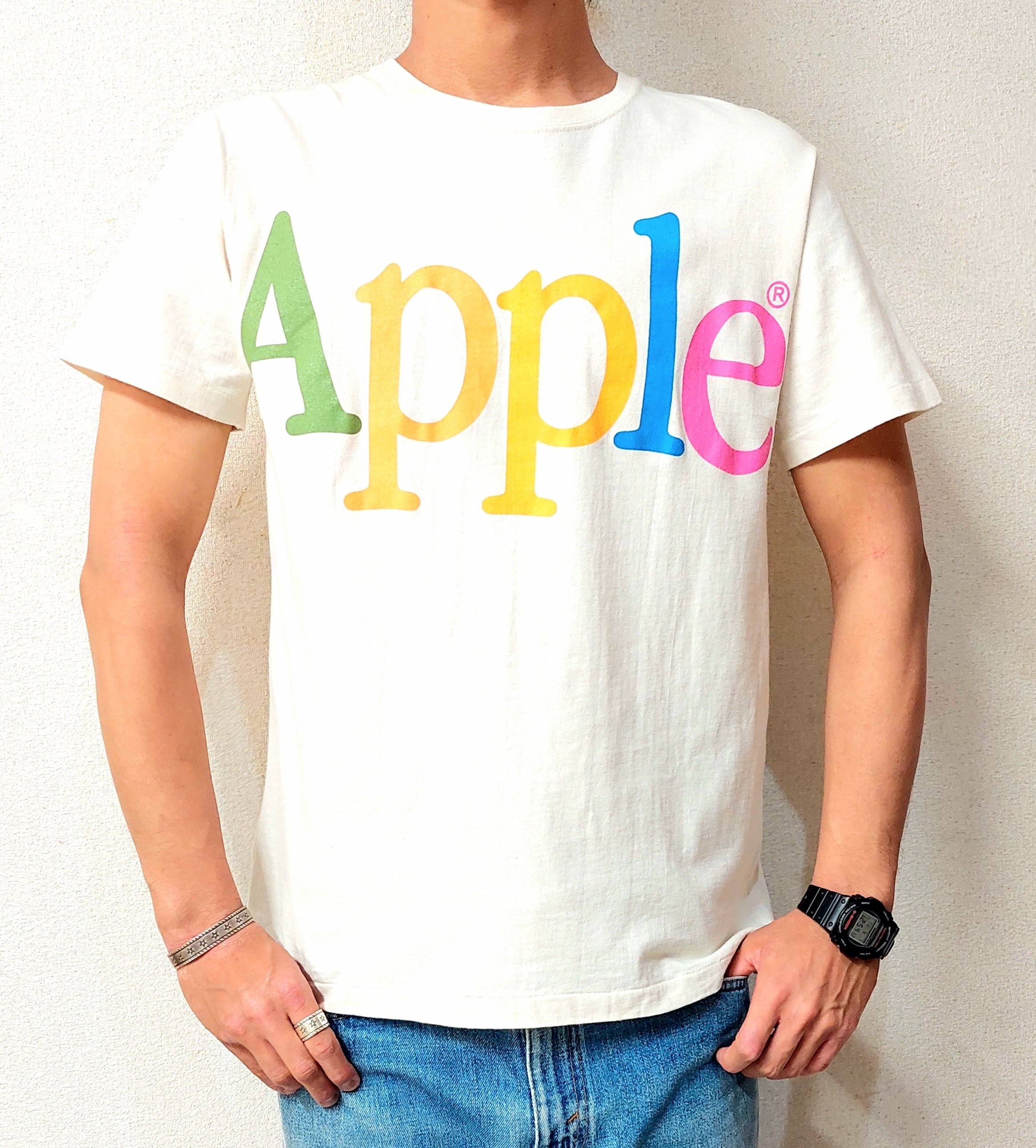 90's USA製 Apple レインボーロゴ Tシャツ Mサイズ 実寸Lサイズ位