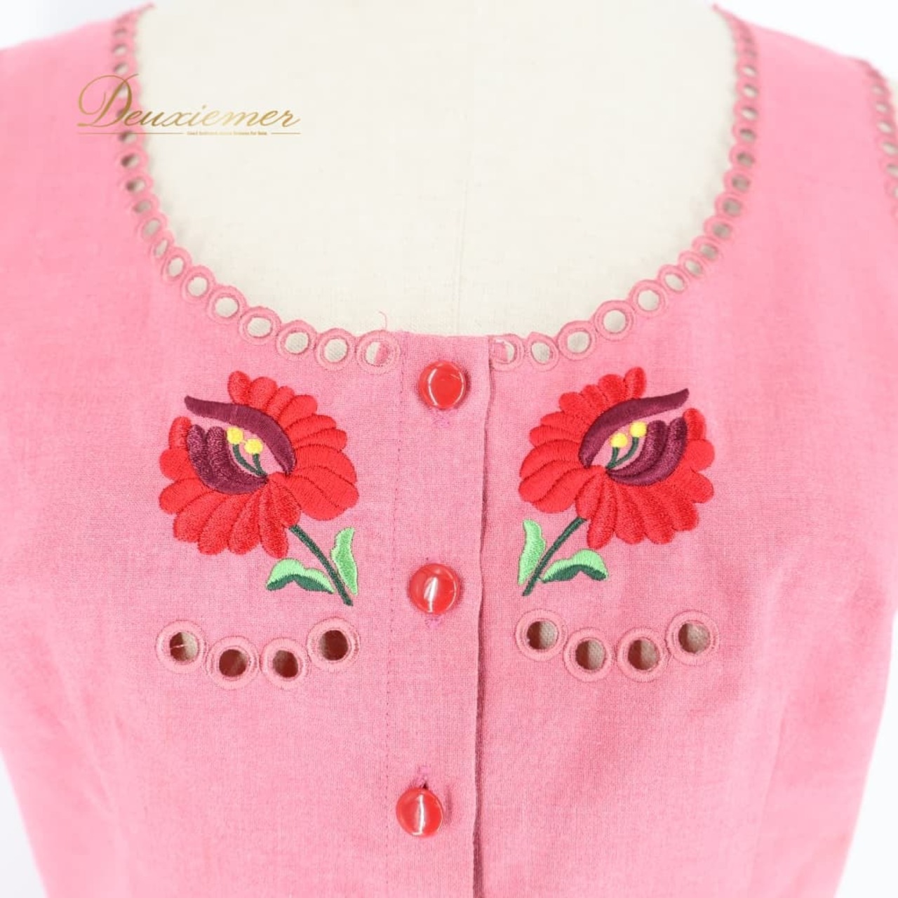 フォークダンス 衣装上下セット ピンク系 AURORA ベスト スカート 刺繍 花 花柄 カラフル 赤 青 緑 黄 淡い かわいい チロリアン チロルスカート カントリー トップス ダンス衣装 イベント レッスン レッド系 ブルー系 グリーン系 イエロー系