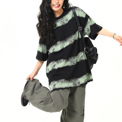 green border vintage short sleeve tee　グリーンボーダーヴィンテージ半袖ティー　J0840