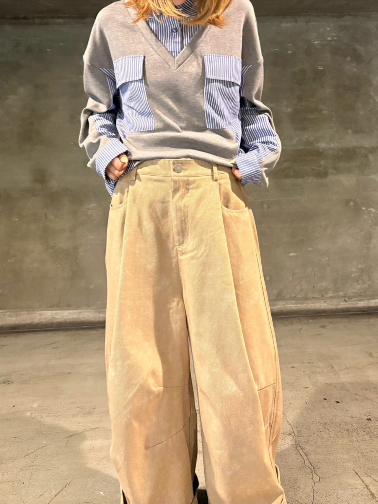 MMG149PEC 裾ロールアップパンツ