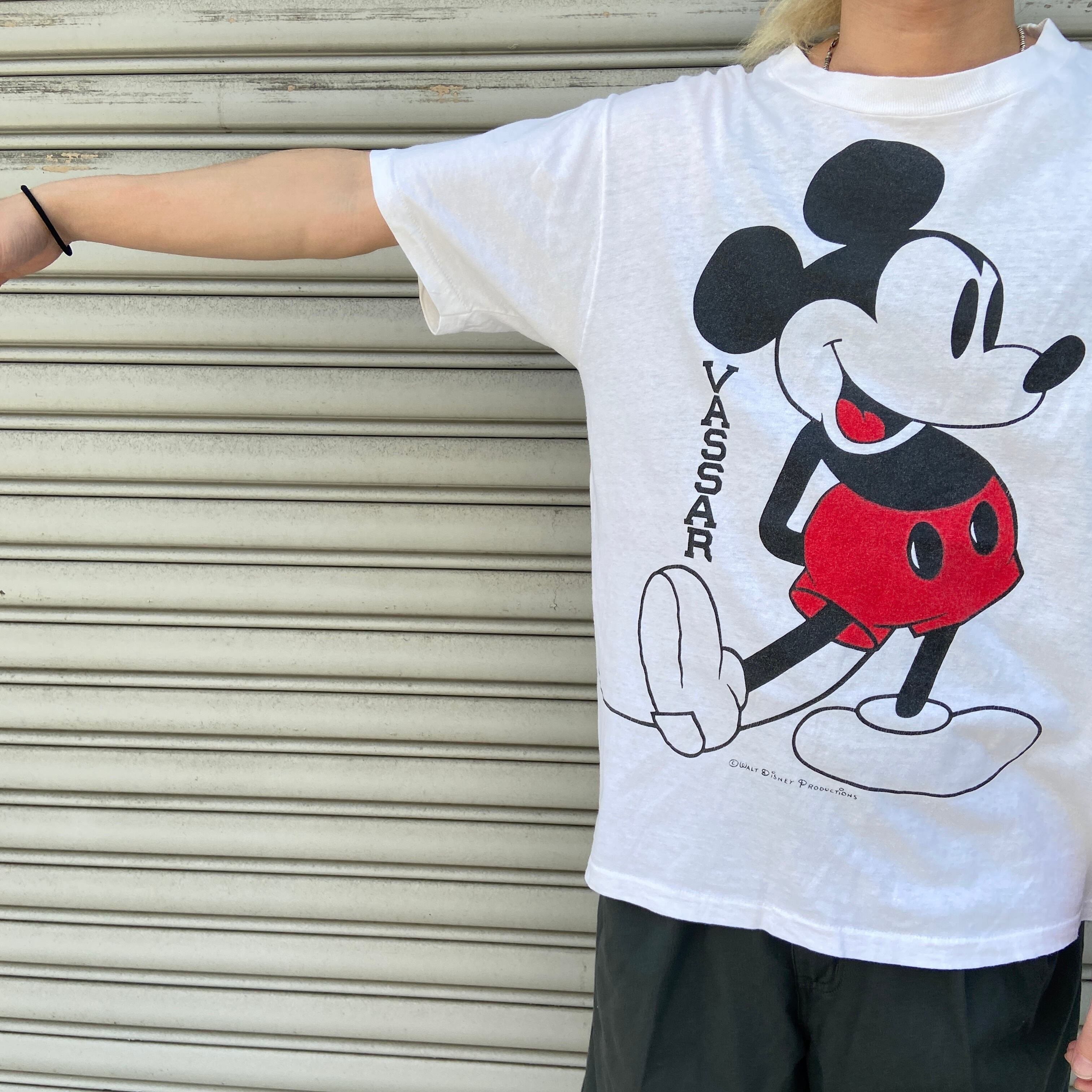 90s タキシード ミッキーマウス 影絵 Tシャツ USA製 白 OSFA Men's