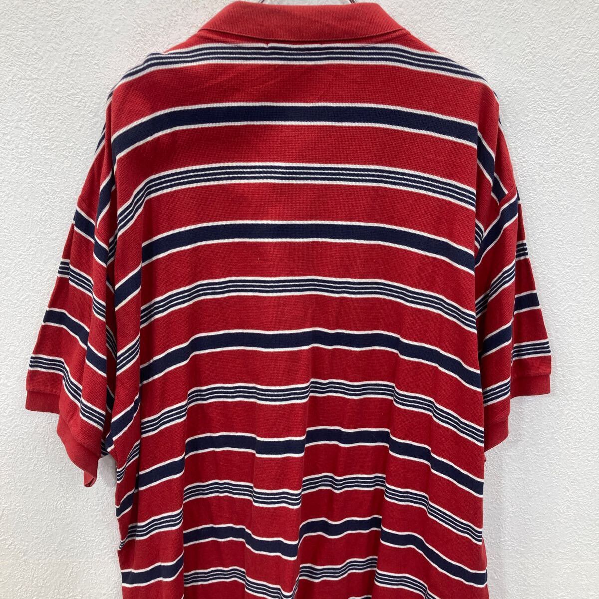 POLO RALPH LAUREN 半袖 ロゴ ポロシャツ 2X レッド×ネイビー×ボーダー
