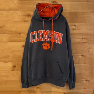 【COLOSSEUM】カレッジ スウェット パーカー クレムソン大学 Clemson Tigers football フットボール 刺繍ロゴ ビッグロゴ M US古着