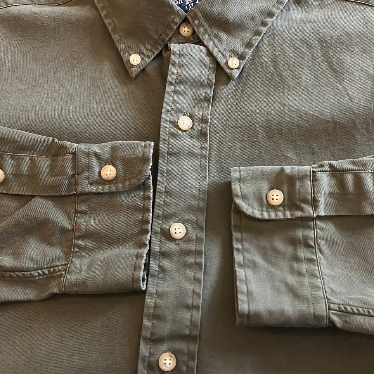 Dead Stock” Ralph Lauren CLASSIC FIT L/S B.D Shirt “Olive” Size:L 