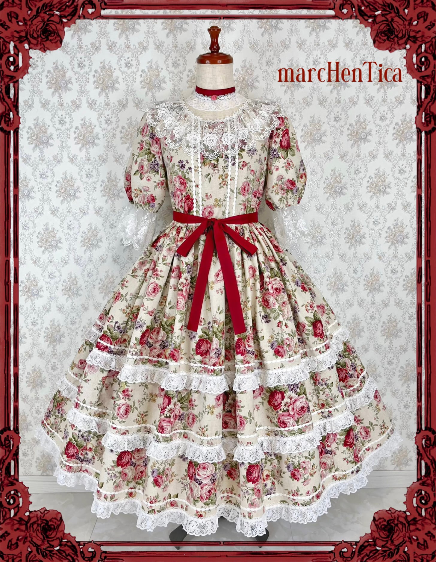 ミントグリーンに赤色ローズワンピース 新作】大人気ワンピースが本日入荷 | Rose Tiara【ローズティアラ】