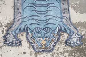 Tibetan Tiger Rug 《Sサイズ•シルク・オリジナル3・レイニーブルー164》チベタンタイガーラグ