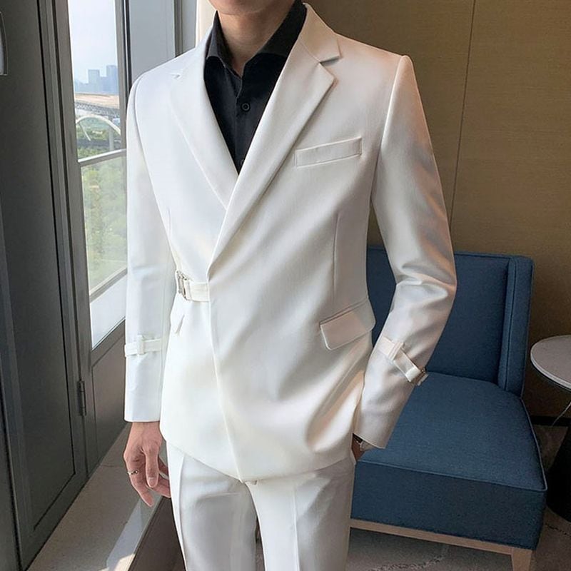 メンズダブルスーツ オリジナル斜めボタンスーツ SU0059 | R-Base