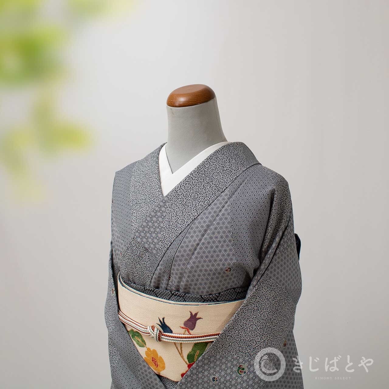 洗える着物 錫色の小紋 袷