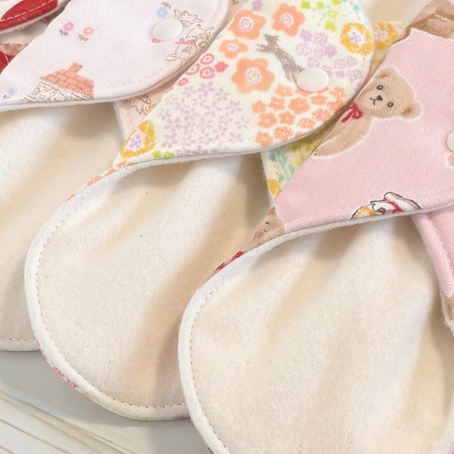 ふわふわ柔らかな肌触り✩布ナプキン フランネル 4枚セット 無添加･無漂白 378