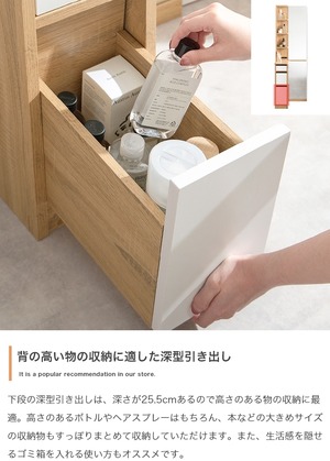 姿見ドレッサー 収納付 鏡 コンセント付き