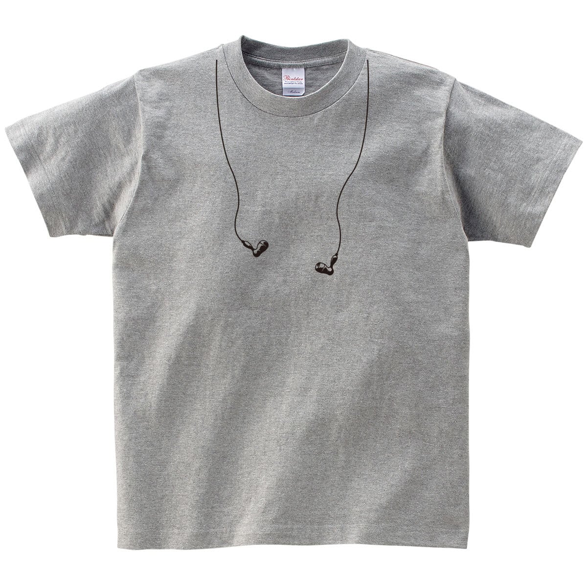 イヤホン おもしろTシャツ OS15 だまし絵 クール ファッション リアル 遊び心 音楽好き ハイセンス デザイン