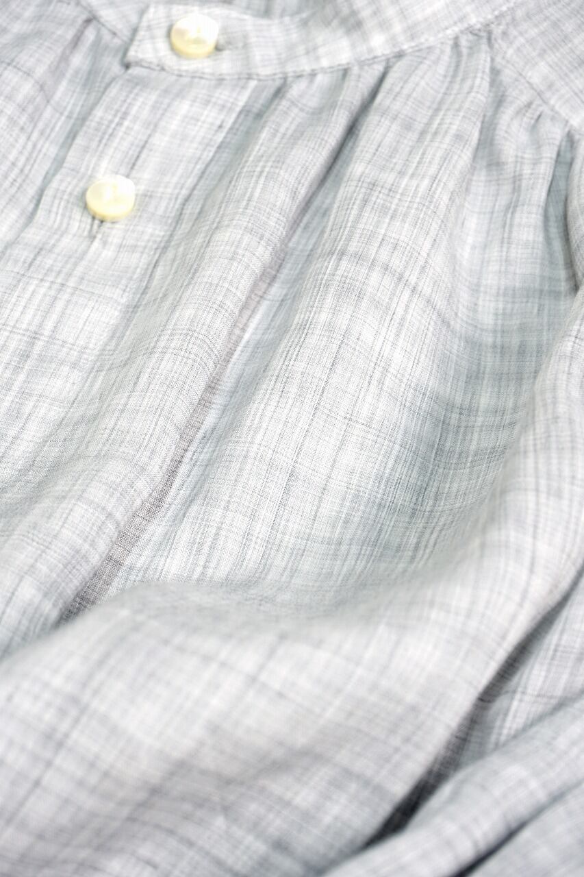 Ramie Chambray Gathered Blouse