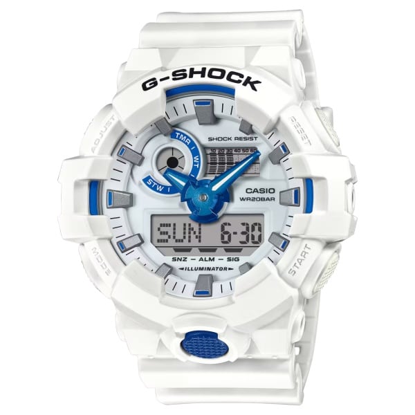 国内正規品 CASIO G-SHOCK カシオ Gショック HIDDEN GLOW SERIES アナデジ ブルー蓄光フェイス メンズ腕時計 GA-700HDS-7AJF