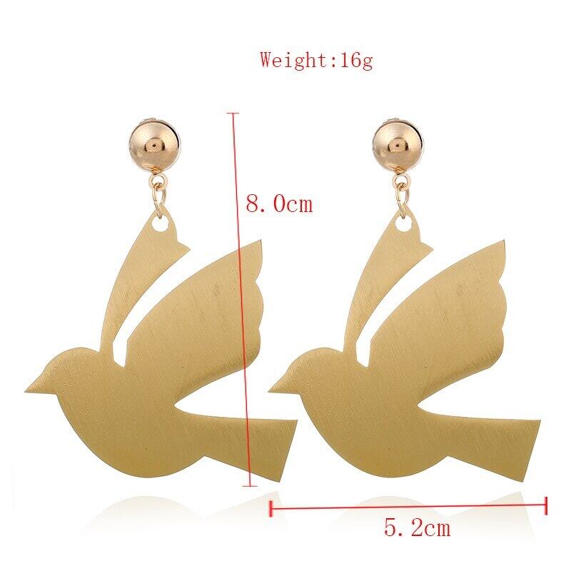 鳩 ゴールドドロップピアス イヤリング 鳥 ピアス アクセサリー 鳩