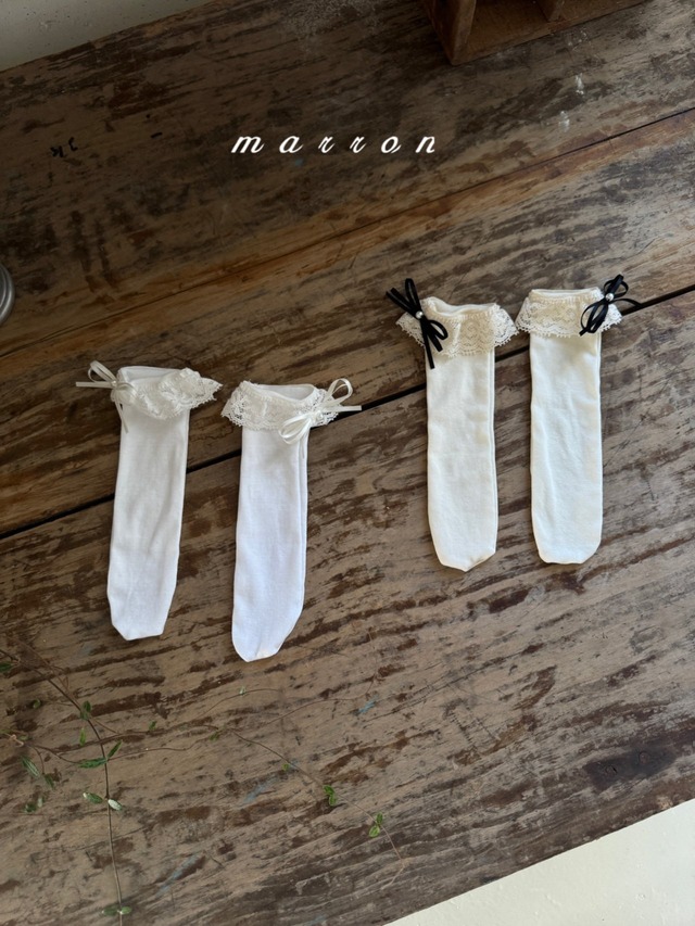 marron［取寄］ribbon socks 26spring