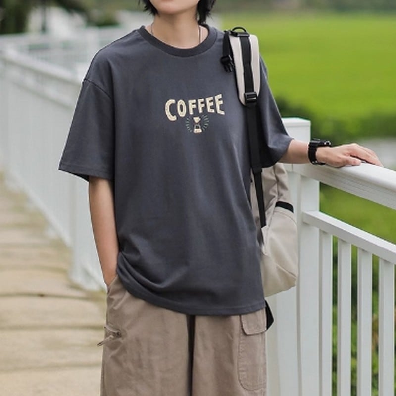 Letter print short sleeve T-shirt A0137