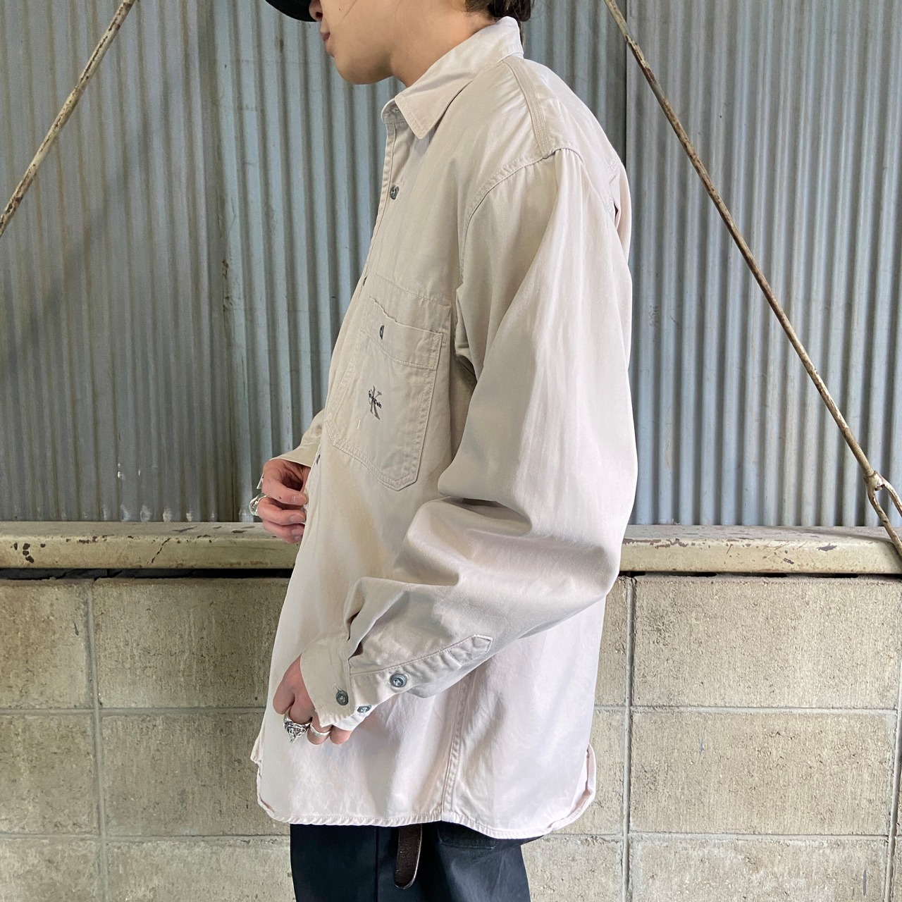 90年代 Calvin Klein Jeans カルバンクライン ワンポイントロゴ刺繍 