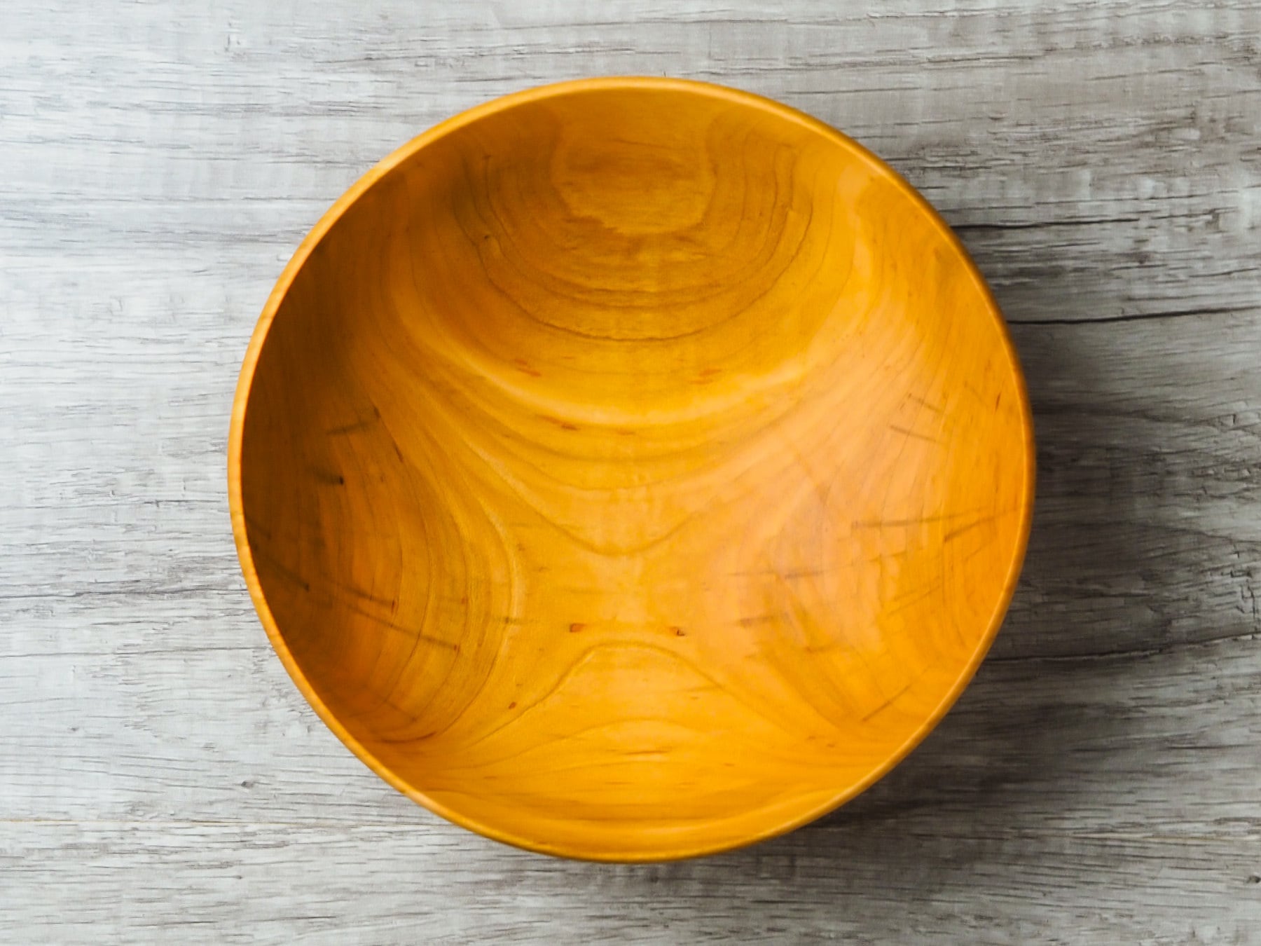 山桜 ウッドボウル19cm no.1（サラダボウル）／Canaria Wood Works