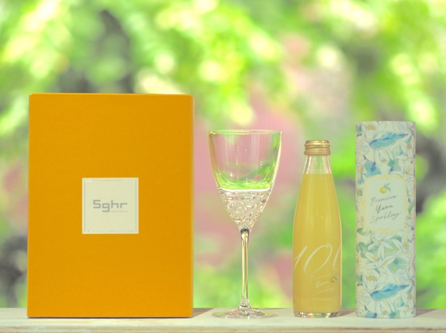 Premium Yuzu Sparkling ×Sghr スガハラ限定ギフトセット -Glass one:Laxuary-