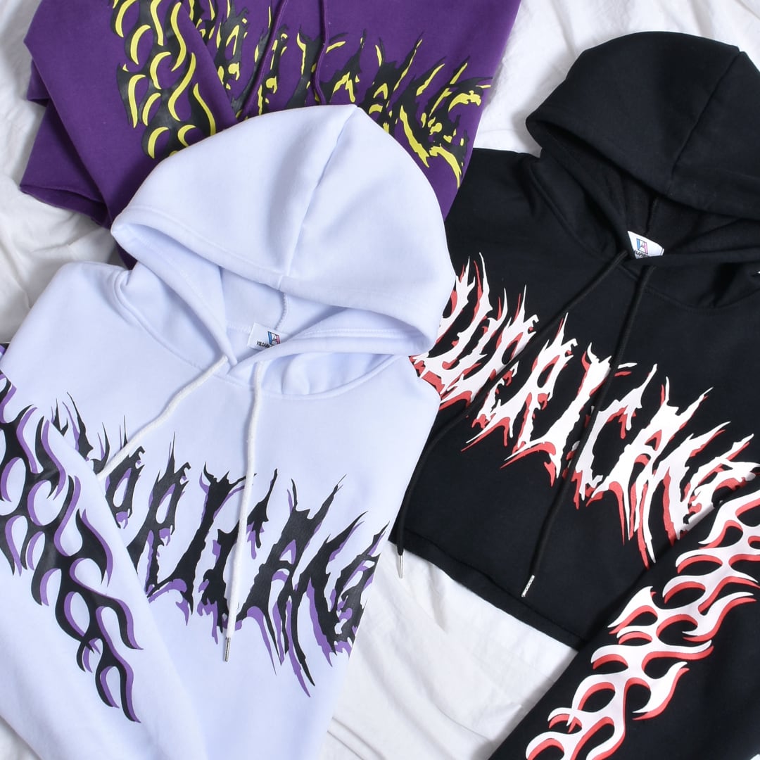 d.i.a. レア 強めギャル スカル 背中空き セクシー ロゴ パーカー❤️ ラインストーン トライバルZIPパーカー(裏起毛) | VOLCAN&APHRODITE