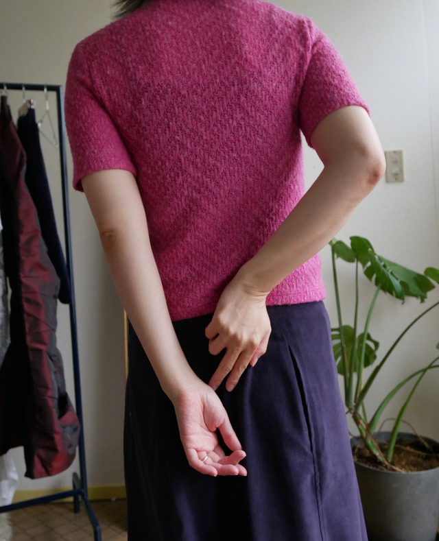 90s-00s USA Made Mohair Knit Short Sleeve Turtleneck